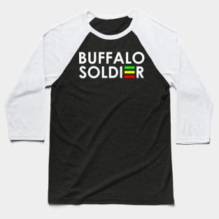 Buffalo Soldier Rasta Colors Baseball T-Shirt